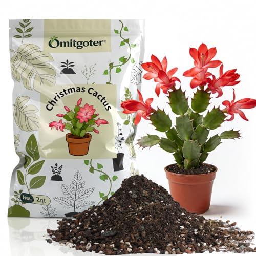 All-Natural Christmas Cactus Potting Soil Mix 2qt- Premium Well-Draining & Aerated ，Designed Specifically for Succulents and Cacti - color: Christmas Cactus Soil, size: 2QT