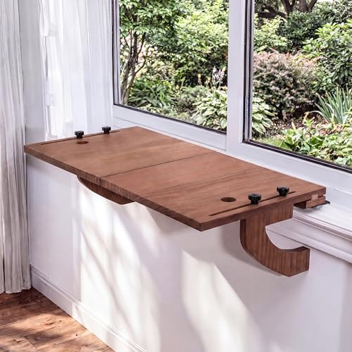 Zhehao Window Plant Shelf 23.6 Inch Window Sill Extender Easy to Install Renter Friendly Shelves for Home Flat Plant Decor (Light Brown) - color: Light Brown