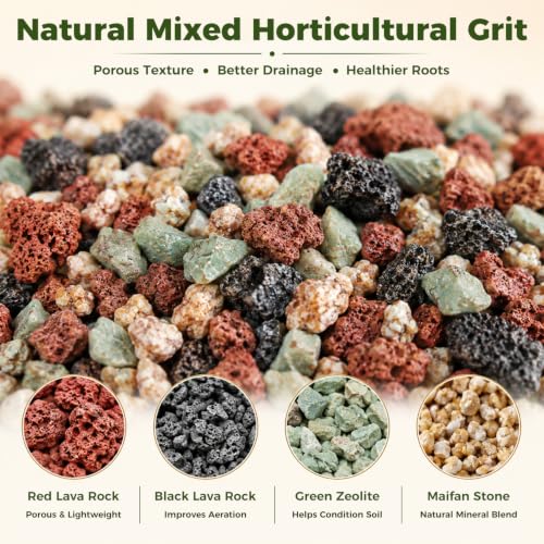 18 Pounds Mix Horticultural Lava Rocks, 2-4 mm Lava Rocks for Plants, Bonsai Rocks Horticultural Grit Soil Cover Gravel for Succulents and Hydroponics, Fairy Gardening, Top Dressing, Plant Drainage - size: 0.06-0.16 inch, style: Mix lava/ 18 pounds