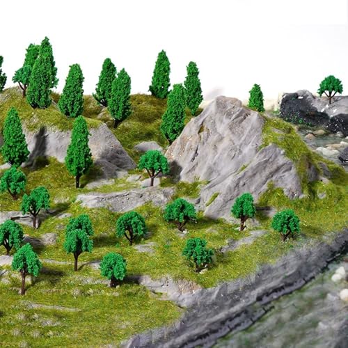 Cayway 65 PCS Model Trees Mixed Model Tree, Diorama Tree Fake Miniature Trees Model Scenery Supplies for DIY Projects Landscape Fairy Garden - color: Style C