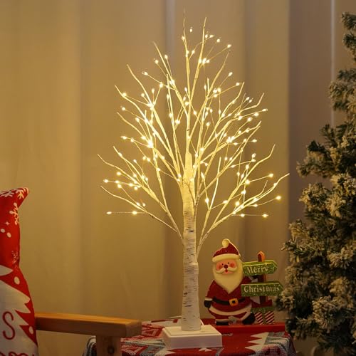 PXBNIUYA 144 LED Birch Tree Light with Timer,DIY Artificial Lamp Warm White - color: Warm White, size: 2ft