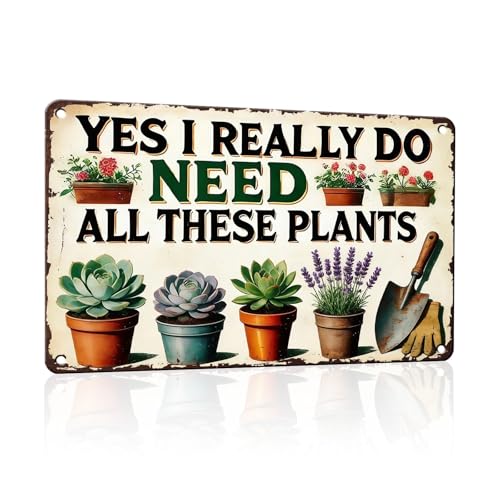 PEACHGARDEN Garden Sign I Really Need All These Plants Gardening Gifts for Women Garden Wall Decor Vintage Metal Sign For Patio Yard Greenhouse 8x12 inch - color: Garden Decor 9, size: 20X30cm(12*8in)