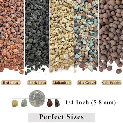 FANTIAN 2 lbs Red Lava Rock for Plants, 5-8 mm Horticultural Volcanic Rock - color: Red Lava Rocks