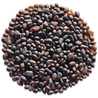 QYGL Sea Glass Stones - 0.55LB Brown Frosted Glass Pebbles Gemstones - color: Brown