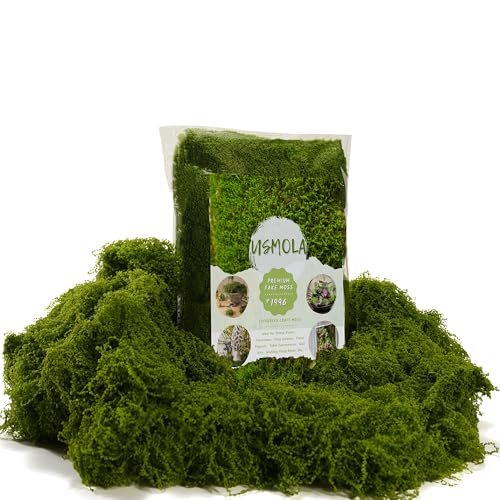 USMOLA 3.5OZ Fake Moss for Plants Indoor - Artificial Moss for Table Centerpieces, Fairy Gardens, Terrariums - Realistic Faux Grass for Wedding Christmas Party Decor (Natural Green) - color: Natural Green-3.5oz