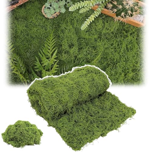 Artificial Fake Moss Mat 39x39 Inch Large Faux Green Moss Rug, Washable Polyester Moss Sheet for Potted Plant Soil Cover, Faux Olive Tree Top Dressing, Fairy Garden, Wedding Table Centerpiece, DIY