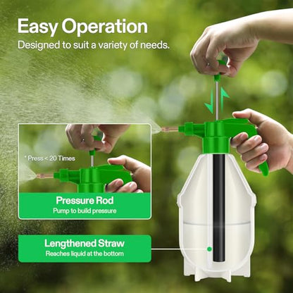 VIVOSUN 50oz Pump Sprayer, Handheld Garden Water Sprayer Bottle | with Adjustable Brass Nozzle, for Spraying Plants, Flowers, Weeds and Cleaning, Green - color: Green, size: 50oz