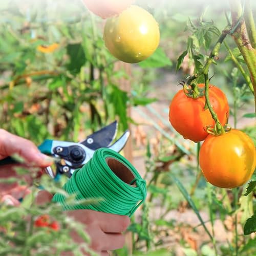 TELENT OUTDOORS 130 Feet Soft Plant Tie Green Twist Garden Ties for Plants Gardening Home Office Organization TPR Garden Ties Supplies with 2.5mm Diameter - color: green
