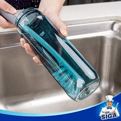 MR.SIGA Water Bottle Brush Cleaning Set with Storage Holder | Bottle brush with stand, cleaning brushes for tumblers, baby bottles, drinking glass, straw cleaner brush