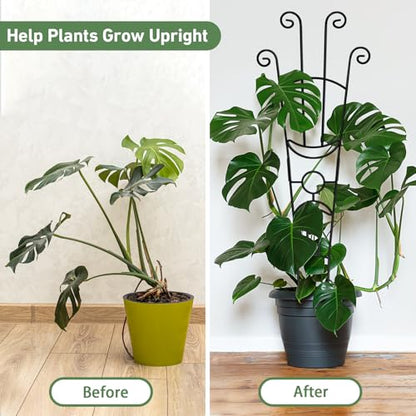 32.6in Plant Trellis for Climbing Plants Indoor Outdoor, Expandable Large Metal Garden Trellis for Potted Plants, Heavy-Duty Tall Pothos Plant Climber Support for Ivy Pothos Hoya Monstera, 2P - size: 32in, 2p