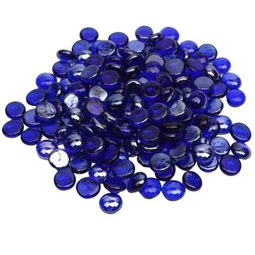 0.5 lb Cobalt Blue Glass Beads for Vases, Glass Pebbles, Cobalt Blue Flat Glass Marbles for Vase Filler Flower Candle Crafts and Wedding Decoration - color: Cobalt Blue, size: 0.5 LB