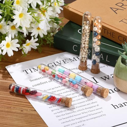 Thyle 100pcs Glass Test Tubes Bulk with Cork Clear Stoppers, 15x100mm/13ml - size: 15x100mm/13ml