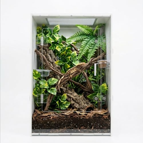 8x8x12 White PVC Terrarium Vertical for Spider Reptile - color: White