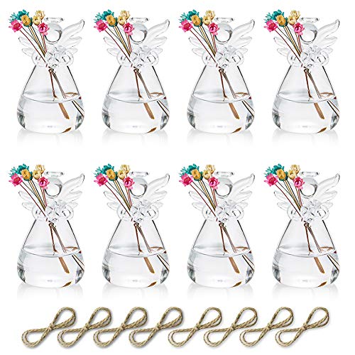 Sziqiqi Glass Guardian Angel Hanging Bud Vase, Plant Containers, 8Pcs - size: 8pcs