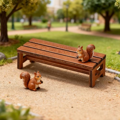 ibasenice 2Pcs Miniature Wooden Bench Mini House Decor Dolls House Bench Realistic Chair Model Prop Dollhouse Furniture for Bedroom Living Room Kitchen Display