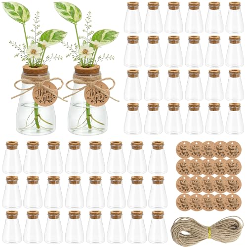 48PCS Plant Propagation Stations 3.35'' Plastic Propagation Jars Clear Vase - size: 48 Pack