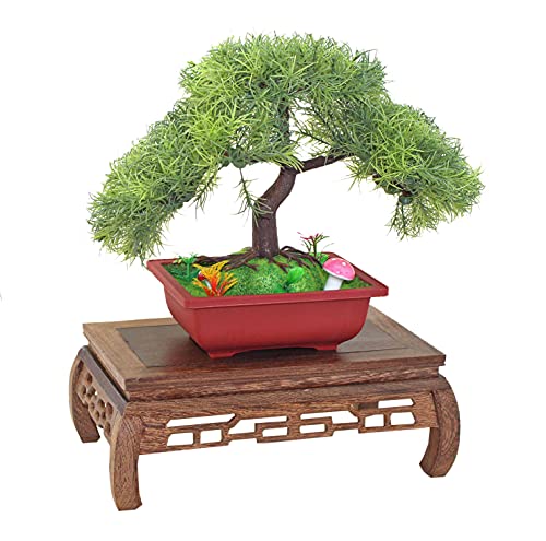 GOLDY&WENDY Wooden Oriental Style Rectangular Base Rosewood Display Stand | Carving Display Stand Furniture Decoration, Vase Lamp Teapot, Solid Wood Carving, Art Antique Furniture Decoration - size: 8.07X4.52X3.74 in