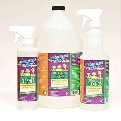 Absolutely Clean Amazing Reptile & Amphibian Terrarium Cleaner and Odor Eliminator - Just Spray/Wipe - Safely & Easily Removes Reptile & Amphibian Messes - USA Made - size: 16 Fl Oz (Pack of 1)