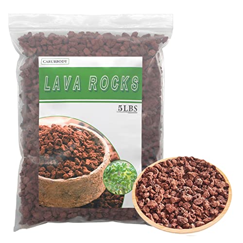 Red Lava Rocks for Plants -100% Pure Volcanic Rock No Dyes or Chemicals-Best Lava Stones Top Dressing for Cacti Succulents Plants,Bonsai-5LBS - color: Red, size: 5LBS