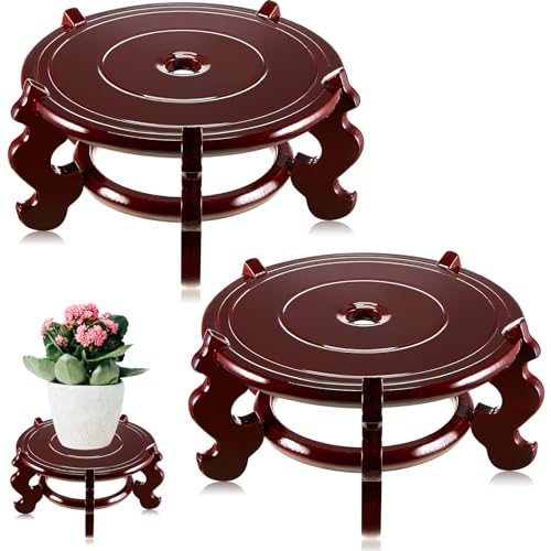 Geetery 2 Pcs 4–12 in Oriental Wooden Plant Stand Indoor Vase Stand, 8 in - size: 8 in