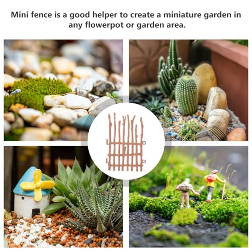 UPKOCH Miniature Farm Fence Toy Set 3.93 X 2.36 in Mini Fence for Dollhouse Fairy Garden Micro Landscape Farm Model Table Decoration DIY Miniature Decoration