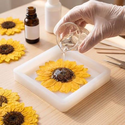 Roowest 12 Pcs Dried Pressed Flowers for Resin Real Natural Sunflower Petals for Jewelry Candle Soap Making DIY Art Craft Scrapbooking Supplies (3.94–5.51 Inches) - size: 3.94–5.51 Inches