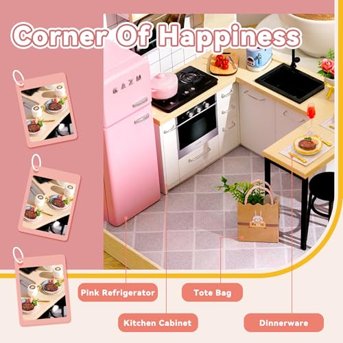 Flever Dollhouse Miniature DIY House Kit Creative Room with Furniture for Romantic Artwork Gift (Taste of Life) - color: Taste of Life