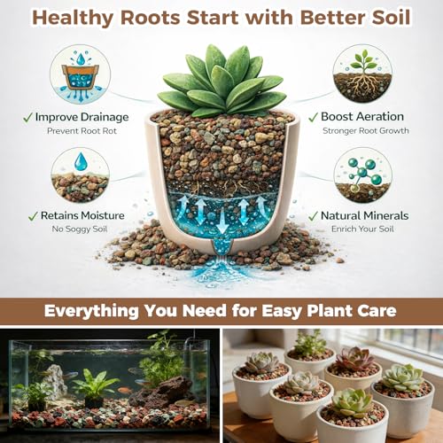 18lb Mix Lava Rocks for Plants 3/8" Horticultural Pumice for Plants, Succulent Cactus Soil Potting Mix - Horticultural Sand Aquarium Gravel Drainage Rocks for Potted Plant, Bonsai Soil, Top Dressing - size: 3/8 Inch