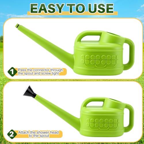 Reallnaive 6-piece Indoor Watering Can Set – 1 Gal Can, 6.8 oz Spray, 15 oz Squeeze, Plant Watering Globes & Soil Moisture Meter, Indoor & Outdoor Plant Care(Grass Green) - color: Grass Green