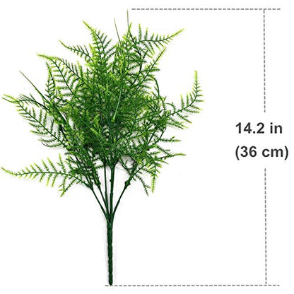 CATTREE Artificial Plants, Plastic Plants Bushes Fern Grass Shrubs Fake Leaves Wedding Home Garden Verandah Table Centerpieces Arrangements Christmas Party Decoration Planting Filler 4 Pcs - color: Green Fine Fern-4 Pcs