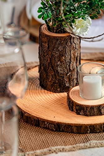 Set of 10 Large Wood Slices (11-13”) – Rustic Wooden Rounds for Wedding Centerpieces, Event Decor, and Table Centerpieces - size: Set of 10 Large (11-13")