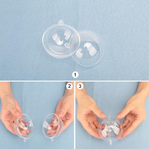 120 Pcs 3.15 Inch Clear Acrylic Fillable Balls, Christmas DIY Fillable Ornaments Balls, Acrylic Ornaments Ball for Christmas, Holidays, Weddings, Parties, and Home Decor - size: 120 Pcs 3.15 Inch Fillable Balls