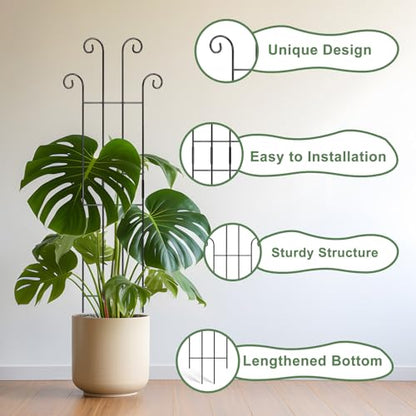 Coomin 32.6in Monstera Plant Support, Plant Trellis Indoor 2P | Garden Trellis for Climbing Plants, Metal Trellis for Potted Plants Pothos Plant Climber Support - size: 32.6in/2p