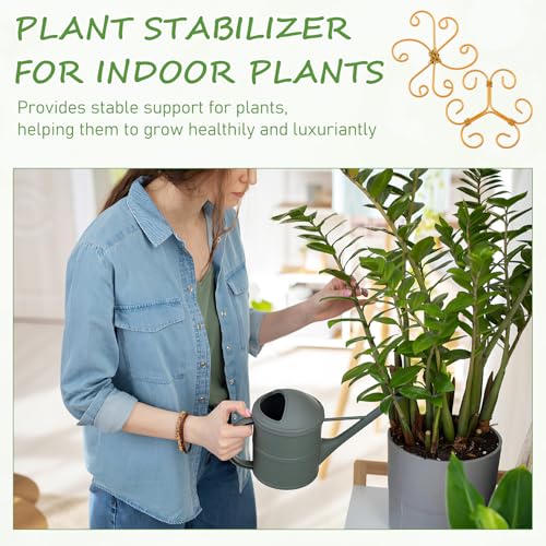 4-Pack Plant Stem Support, Plant Stabilizer for Indoor Plants (A) | Monstera Plant Support System, Plant Stem Holder for Fixing Green Plants and Vines - size: A