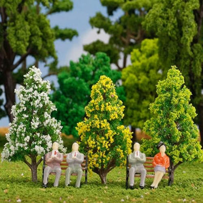 Cayway 65 PCS Model Trees Mixed Model Tree, Diorama Tree Fake Miniature Trees Model Scenery Supplies for DIY Projects Landscape Fairy Garden - color: Style C
