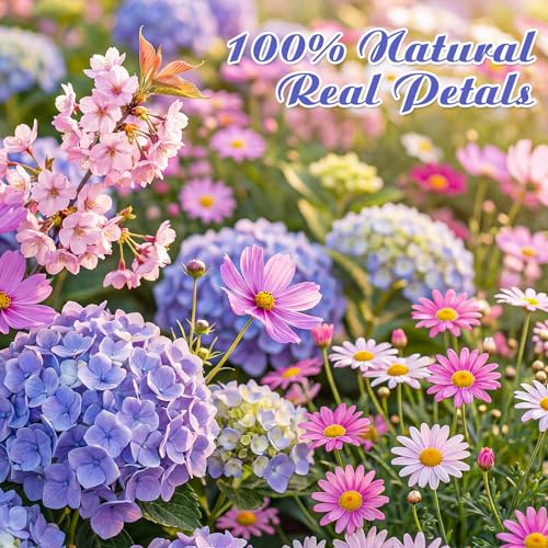96 Pcs Pressed Dried Flowers, Colorful, Flower Leaf Style | Natural Dried Flowers for Cake Topper Cupcake, Cocktails Garnish, Resin Jewelry DIY, Soap, Candle Making Art Crafts - color: Colorful, style: Flower Leaf Style