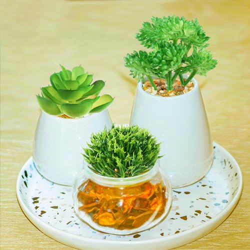 QUOZUO Succulents Plants Artificial, 14pcs Green Succulents Plant, Mini Fake Succulents for DIY Crafting Home Garden Office Party