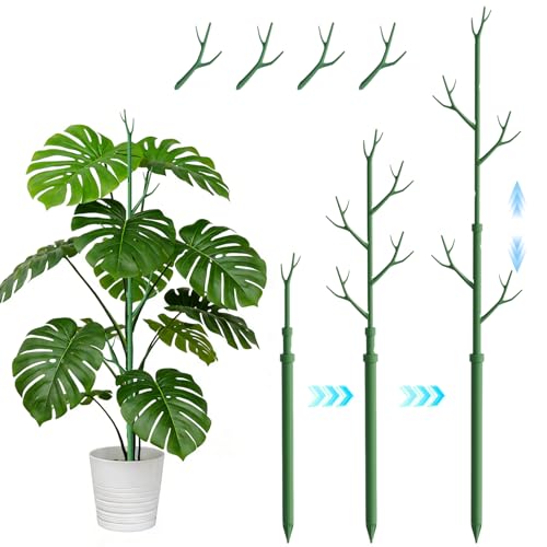 Telescoping Monstera Support Stakes, Detachable Plant Sticks 2 Pack | 17.3IN to 43.3IN detachable branch plant stakes, plant sticks support tall for indoor & outdoor potted climbing plants. - size: 2PACK-43.3in
