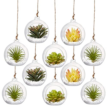 Hanging Glass Candle Holder, Globe Glass Tea Light Holder, Hanging Glass Vase, Flower Plants Terrarium, Glass Orbs Container, Micro Landscape DIY for Home, Office, Wedding (3.15" 12Pcs) - color: 3.15" 12pcs