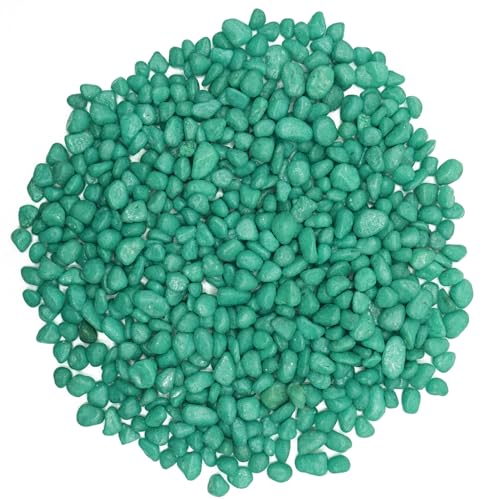 Green Pebbles for Crafts, 0.9 Pound Natural Polished Aquarium Gravel, Decorative Pebbles for Indoor Plants, Turtle Tank, Vase, Succulents Cactus, Garden Landscaping - color: Green, size: 0.9LB