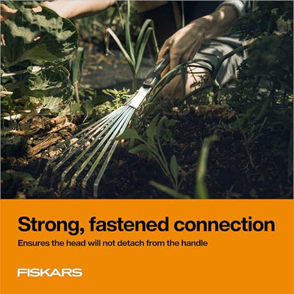 Fiskars Xact Hand Rake, Ergonomic Handle for Heavy Duty Gardening - size: Rake