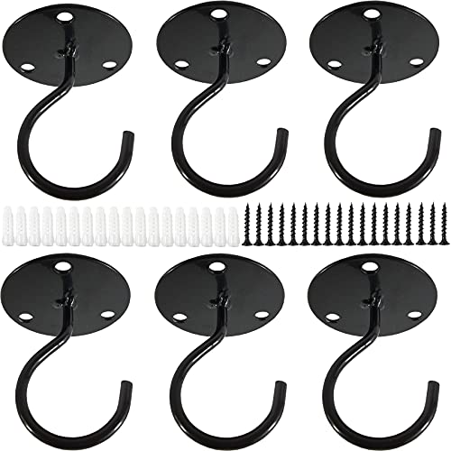 ROYHOO 6PCS Ceiling Hooks for Hanging Plants - Metal Plant Bracket Iron Wall Mount Lanterns Hangers for Hanging Bird Feeders, Lanterns, Wind Chimes, Planters, Outdoor Decoration Hooks