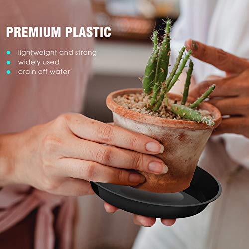 6 Pack Plant Saucer 4 6 8 10 12 14 16 18 20 22 Inch Plastic Plant Tray, Sturdy and Durable Flower Pot Container Accessories Plant Pot Saucers for Indoor and Outdoor (10 Inch, Black) - size: 10 Inch