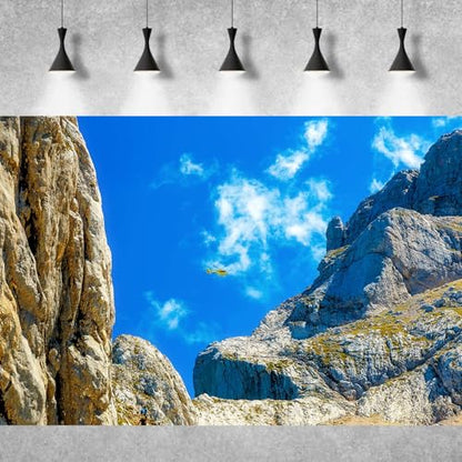 Reptile Habitat Background Blue Sky Rock Mountain Gobi Terrarium Background Helicopter Alpine Mountain Landscape Aquarium Background Desert Blue Sky Mountain Fish Tank Background Vinyl 24x12in - color: Rock Gray, size: 24(W)x12(H)in