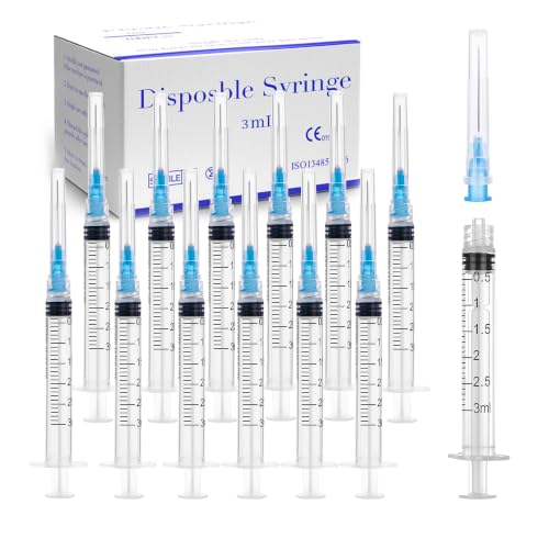 100 Pack 3ml Syringes with 23 Gauge 1 inch, Sterile Luer Lock Lab Syringes for Scientific Measuring and Refilling, Individual Package - color: 100 Pack, size: 3ml 23Ga 1"(Luer Lock)