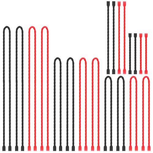 20pcs 3-24In Silicone Cable Ties Reusable Steel-Core Twist Ties Wire Straps - color: Black&red, size: 3-24 Inch