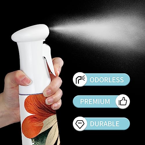 Hair Spray Bottle,Continuous Water Mister Empty Spray for Hairstyling, Cleaning, Plants, Misting and Skin Care - color: Flower orange