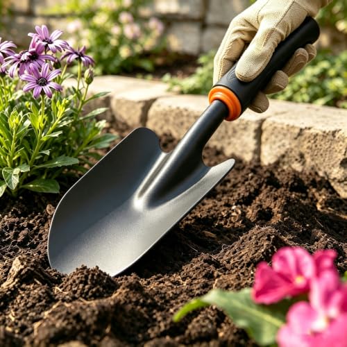 Heavy Duty Garden Trowel with Ergonomic Grip for Digging and Planting - color: Extra Large Garden Shovel（