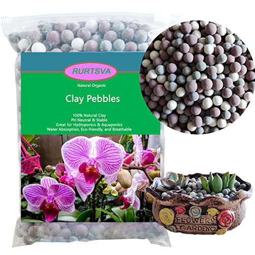 Natural Organic Colorful Leca Balls 2LBS for Plants, 8mm-10mm Ceramsite Clay Pebbles Indoor Potting Garden Soil for Orchid, Succulents, Hydroponics, Decoration, Drainage (Primary Color, 2 lbs) - color: Primary Color, size: 2 lbs