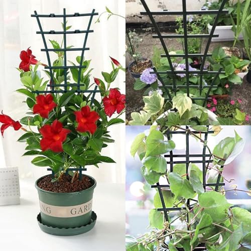 6 Pack Plant Trellis, Stackable Plastic Plant Support for Climbing